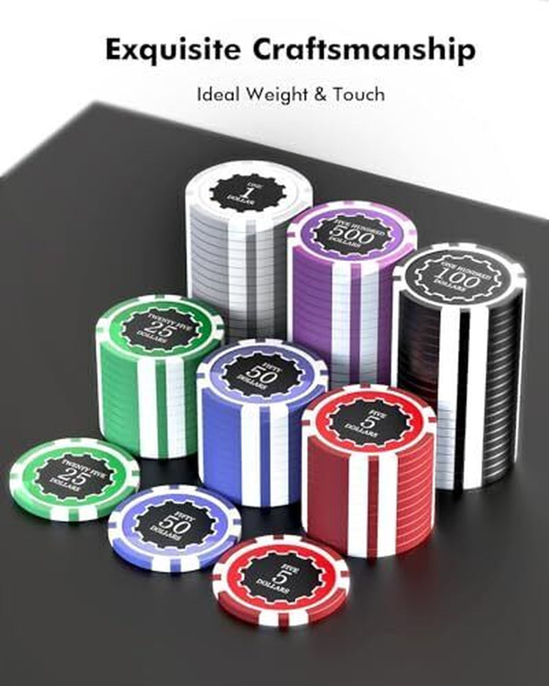 Casino Poker Set with Numbered Chips 500-Piece for Card Board Game, 11.5 Gram