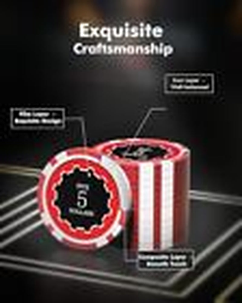 Casino Poker Set with Numbered Chips 500-Piece for Card Board Game, 11.5 Gram