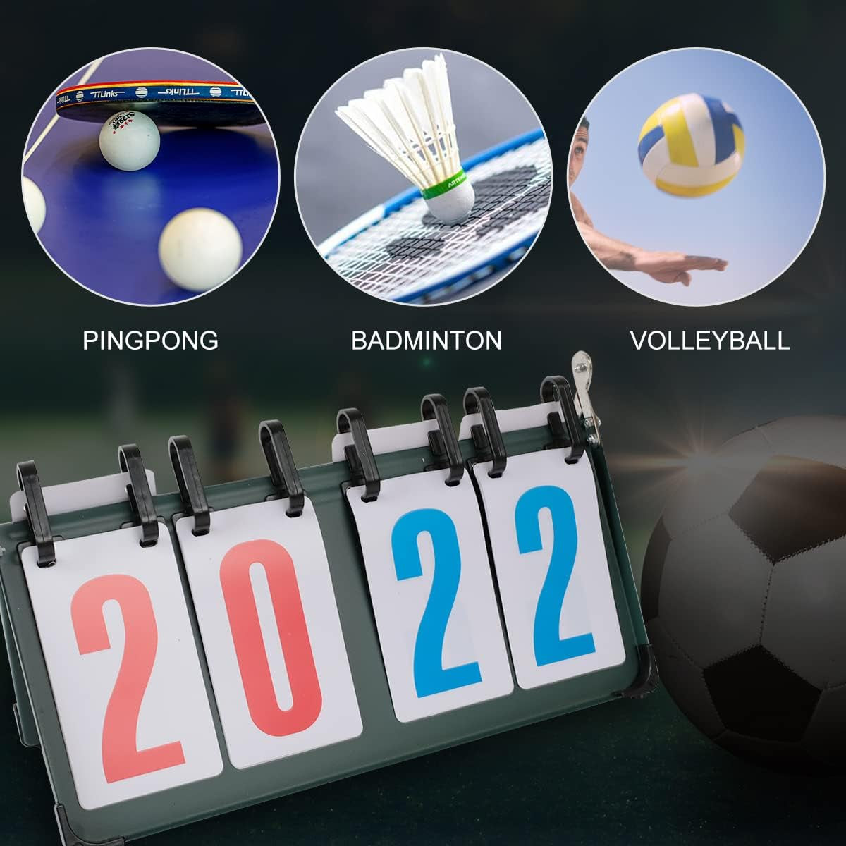 Portable Table Top Scoreboard Flipper, Multi Sports Score Flip Scoreboard Score Keeper